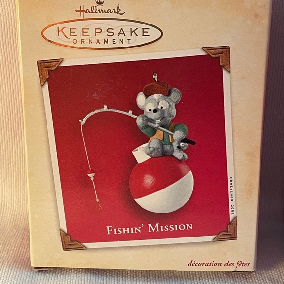 Vintage Hallmark Keepsake Ornaments  Elf Fishin’ Mission and You’re a Star Mouse - Picture 3 of 11